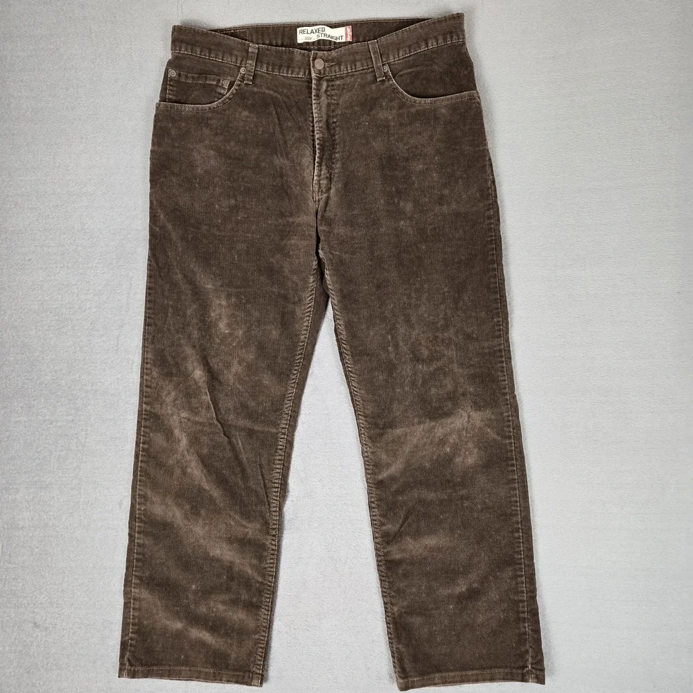 Vintage Levis Pants Mens 36x30 Brown 559 Corduroy Straight Relaxed Fit Pants Y2K
